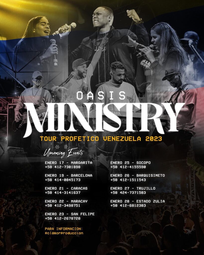 Oasis Ministry llega a Caracas hoy con su Tour Profético